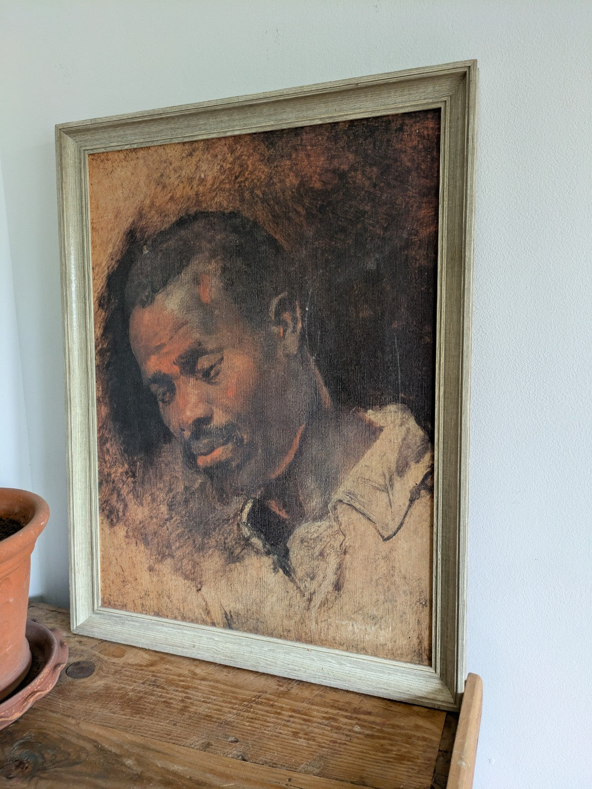 1960s Vtg Retro Head Of A Negro Sir Peter Paul Rubens Framed Print Picture