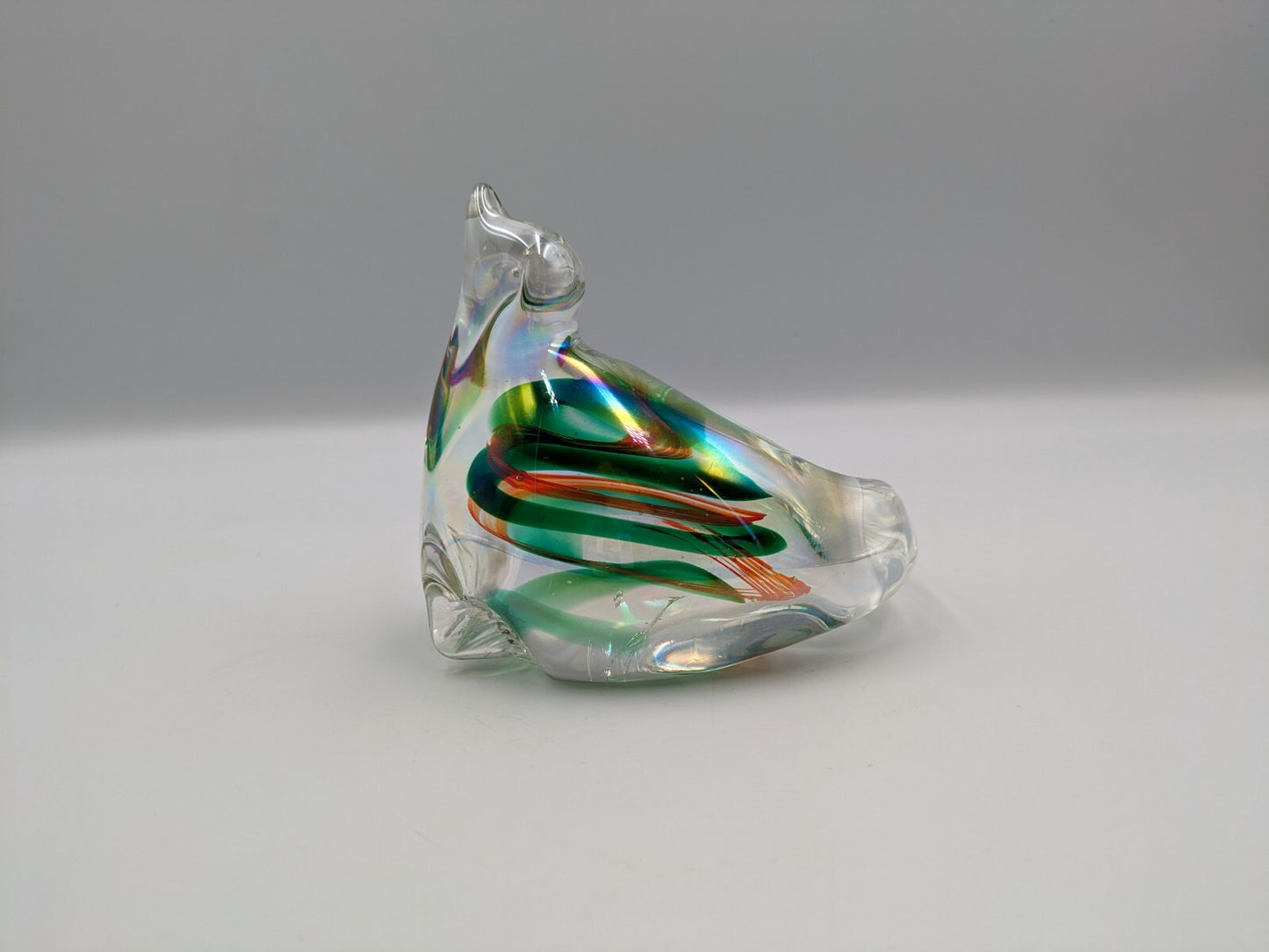 Murano Multi Colour Iridescent Art Glass Seal Paperweight Seal figure ornament