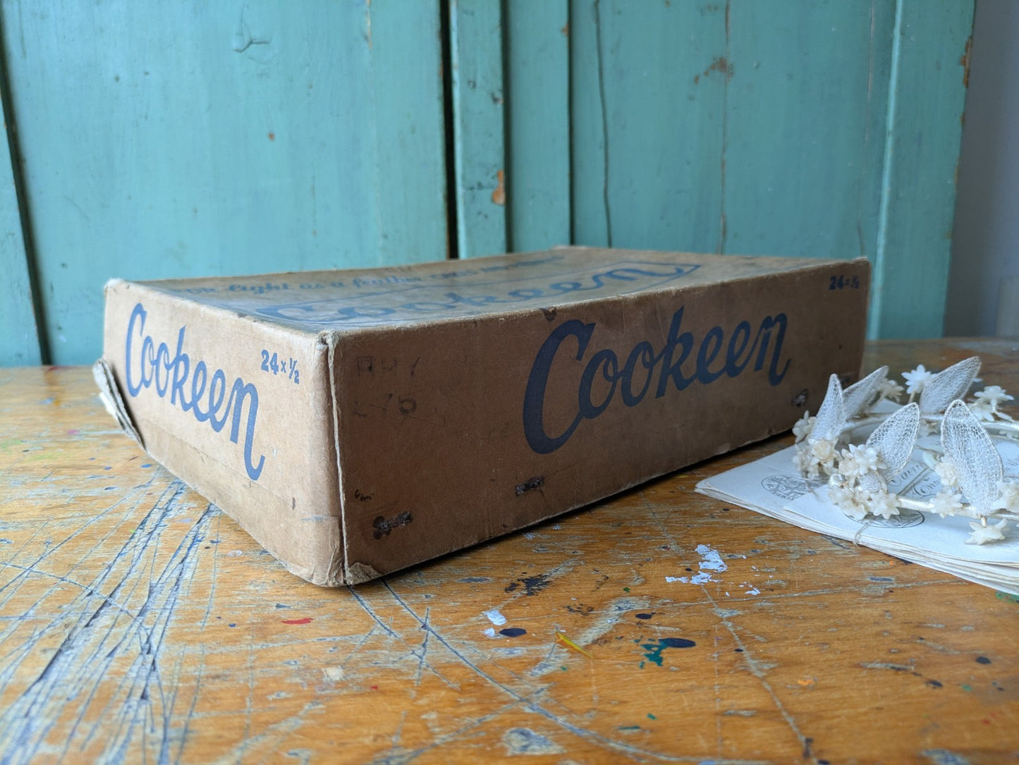 Cookeen Box Vintage Packaging Kitchenalia Food Advertising Cakes Pastries Prop