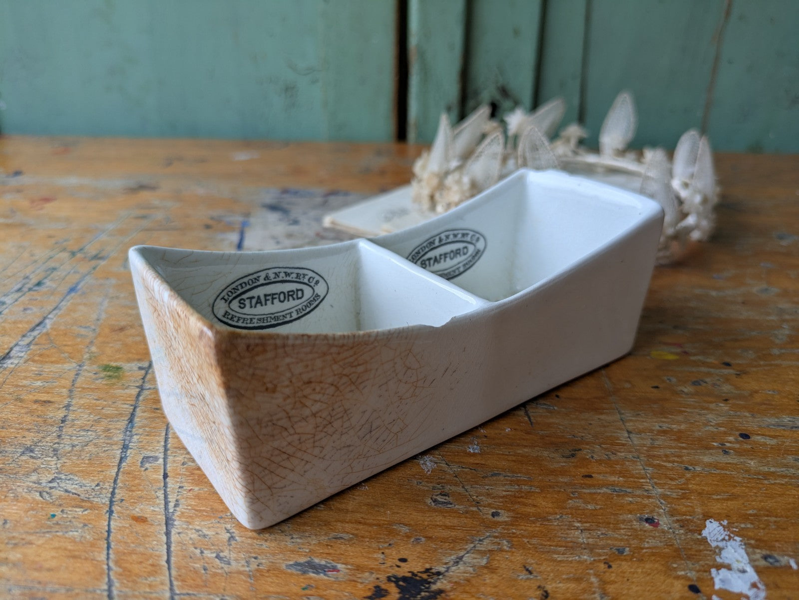 Antique Copeland Soap Dish Refreshment Rooms London &  N.W. Railway Pot c1890’s