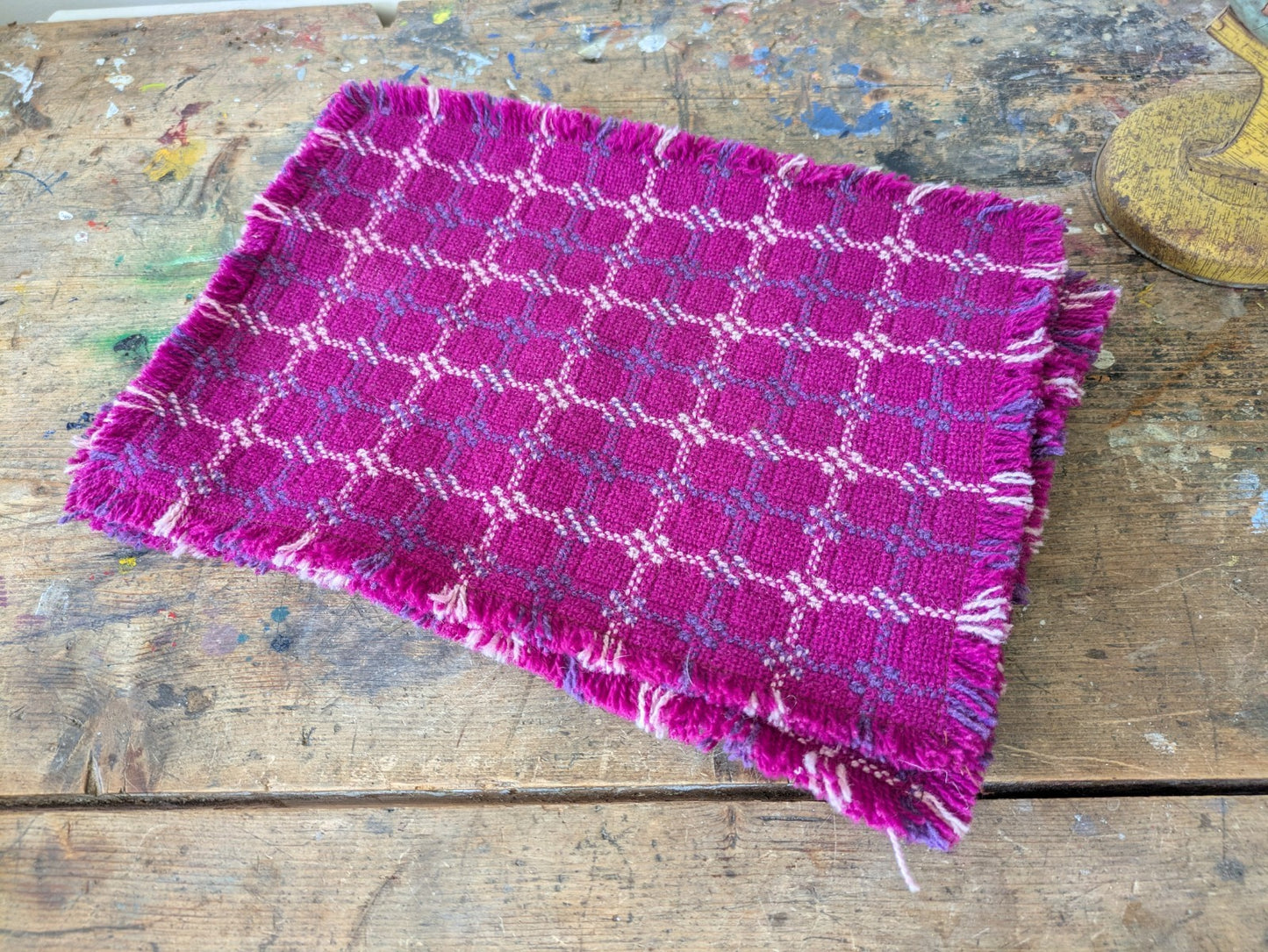 Set Of 6 Vintage Welsh Wool Tapestry Placemats Pink Retro Dinner Place Mats Vgc