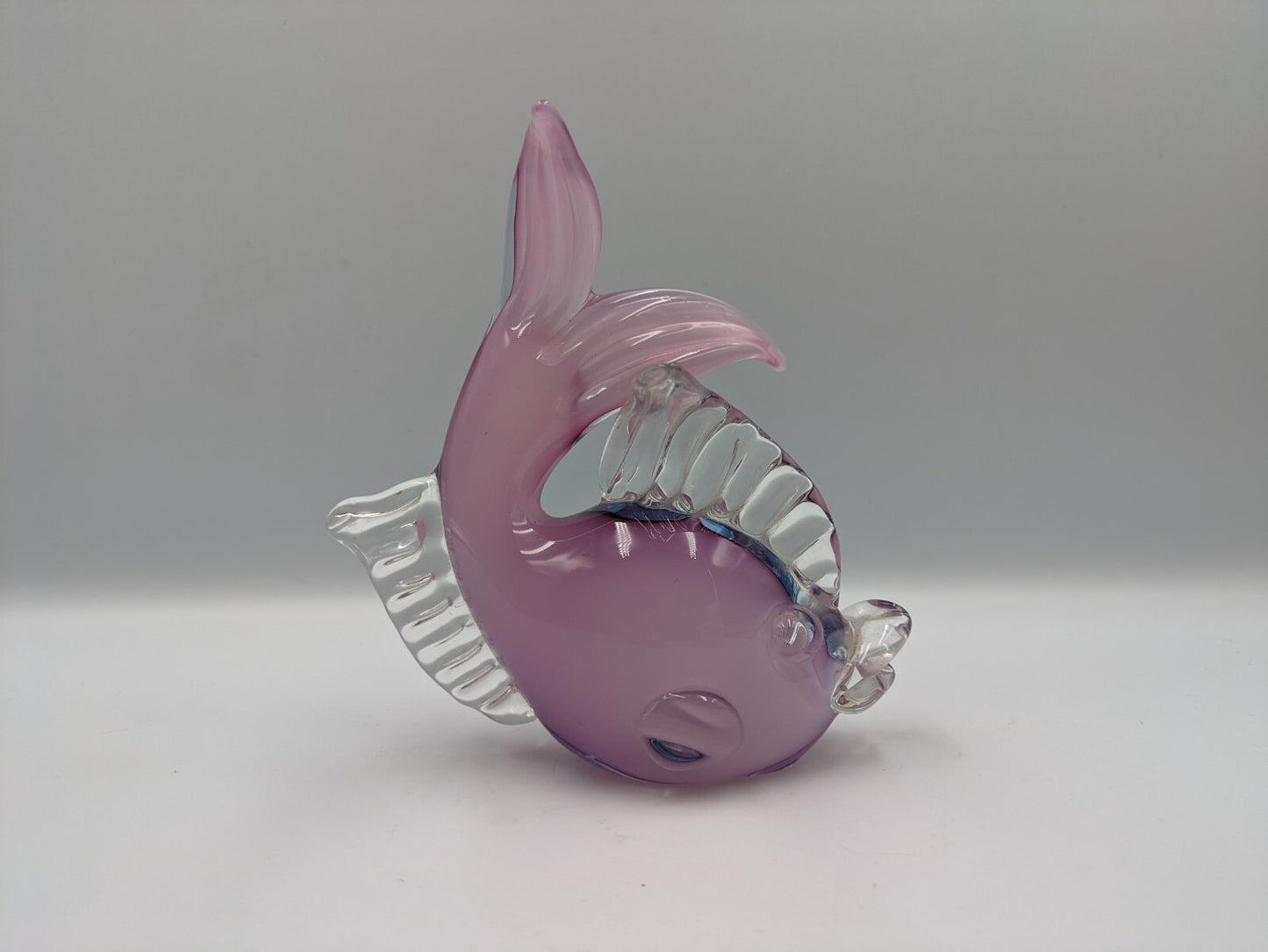 1950's Murano Archimede Seguso Pink Opaline Hand Blown Art Glass Fish Sculpture 