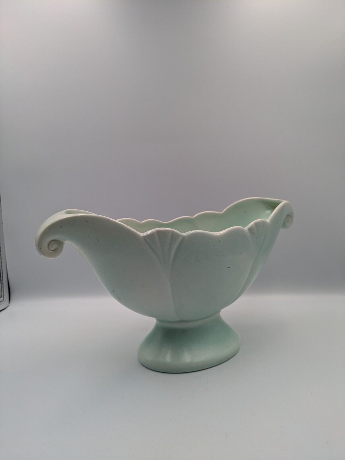 Arthur Wood Vintage Pastel Green Mantle Vase two-handled 1950s Retro Pottery Vgc