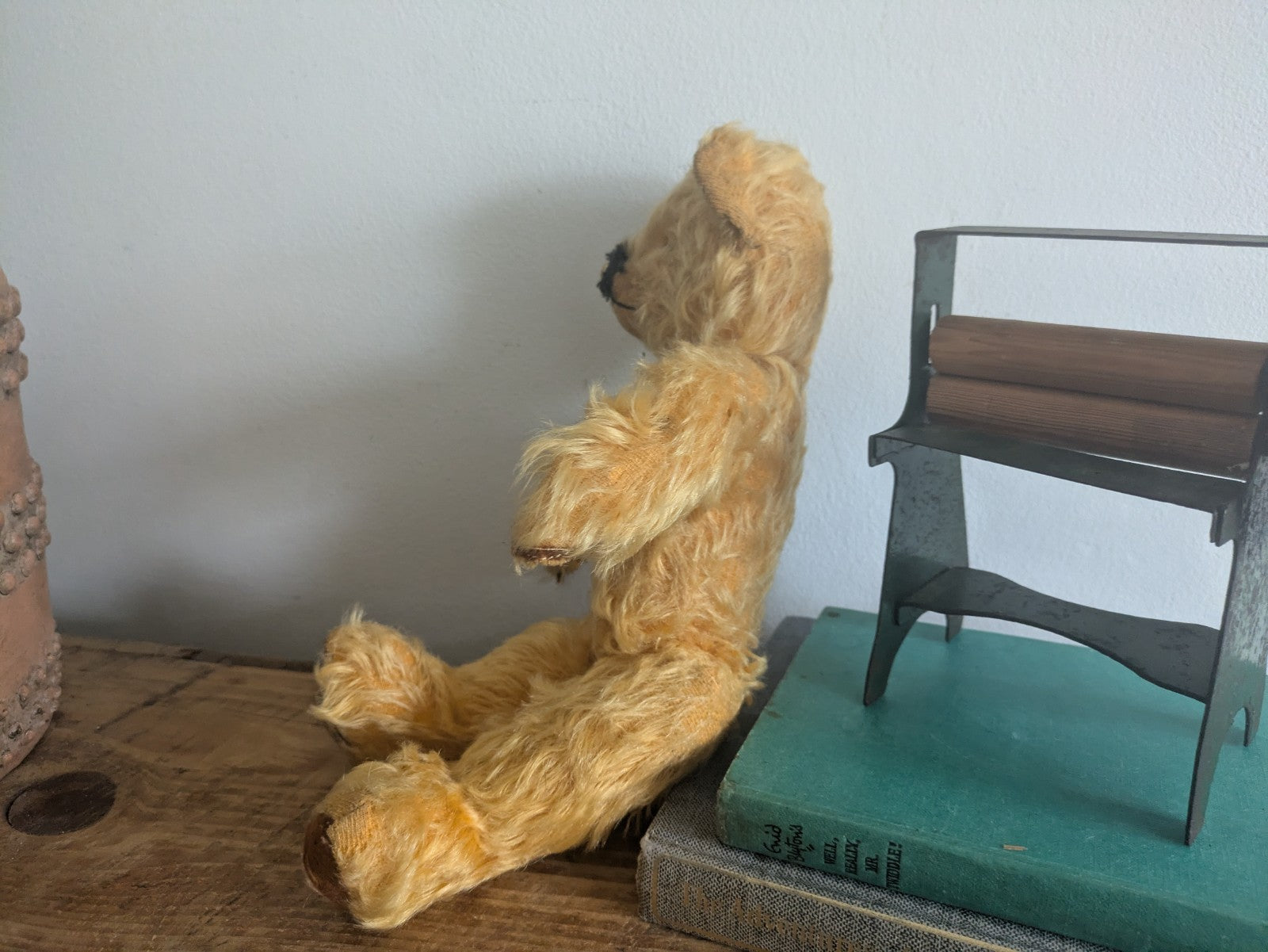 Antique Vintage 1930s Chad Valley English Golden Mohair Teddy Bear 30cm Tlc Old