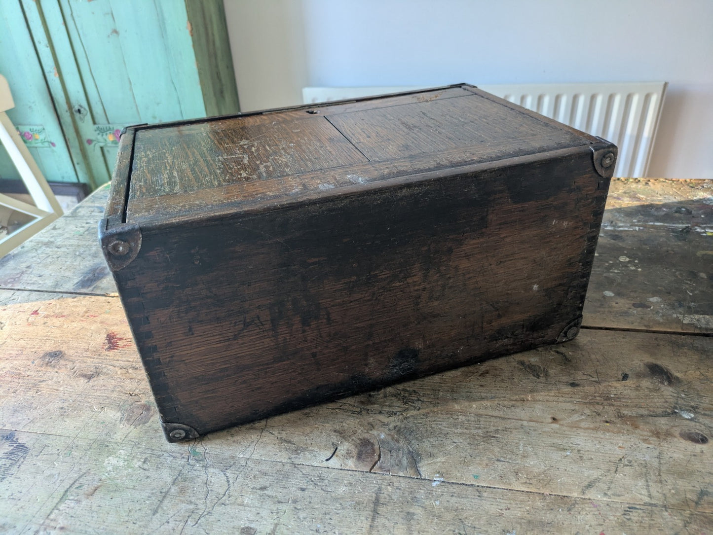 Vintage Oak 1930s Chest Drawer Vintage Engineers Wooden Tool Box Toolmakers Box 