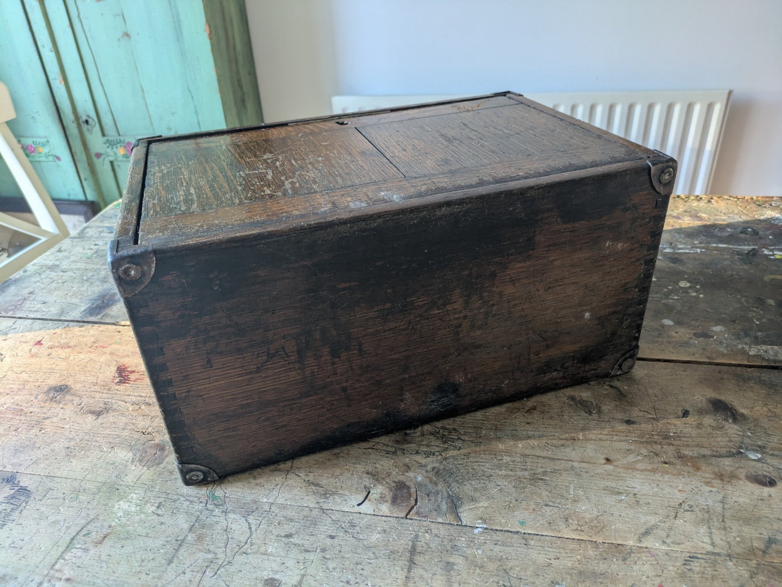 Vintage Oak 1930s Chest Drawer Vintage Engineers Wooden Tool Box Toolmakers Box 
