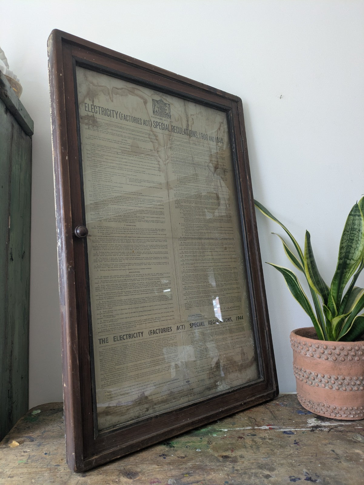 Vtg 1908 & 1944 Electricity Factories ACT Industrial Framed Railway Display Case