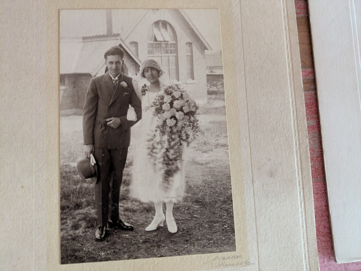 4 Antique Photograph Art Deco Headdress 1920s 30s Wedding Photos Lot Black White