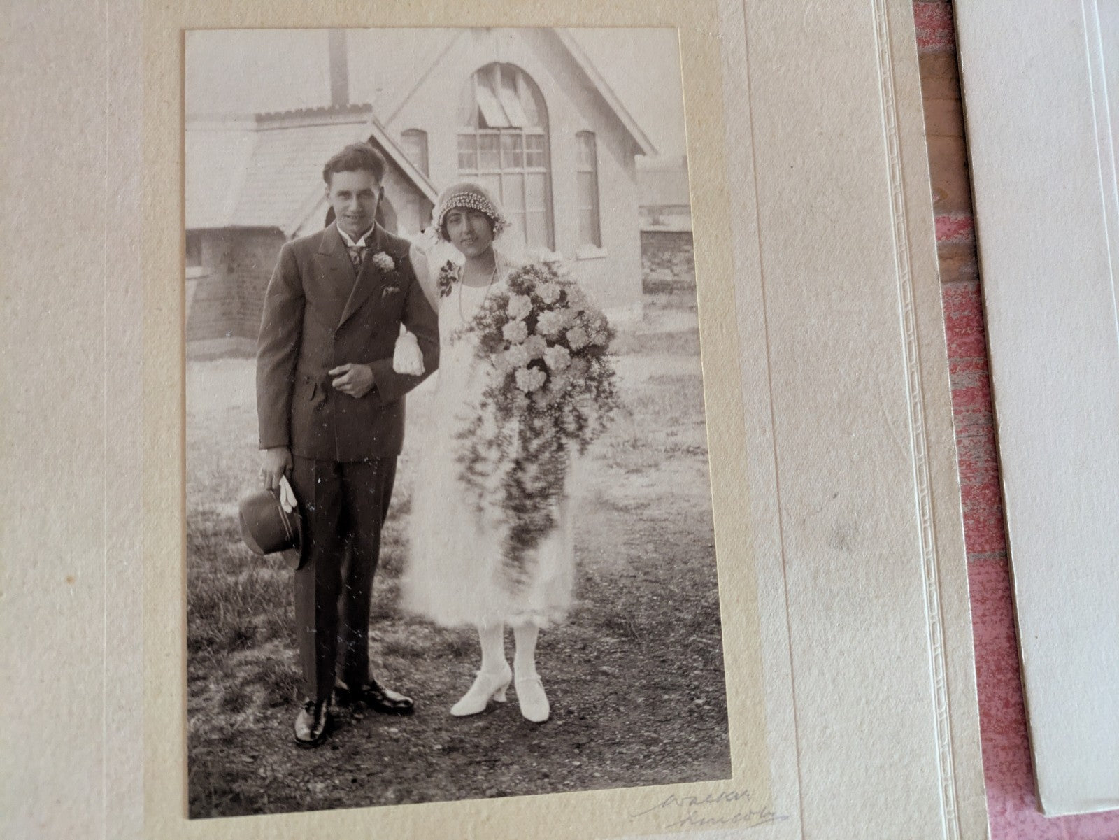 4 Antique Photograph Art Deco Headdress 1920s 30s Wedding Photos Lot Black White