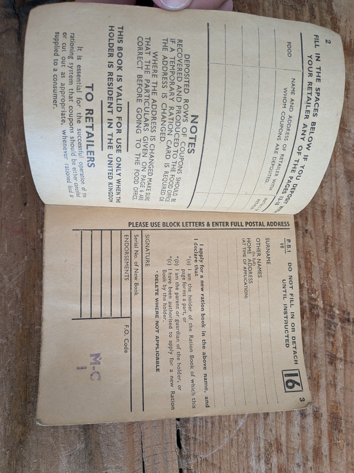 Ration Book 1953 - 1954 Vgc Ministry Of Food Rare Used Prop Paper Book Office