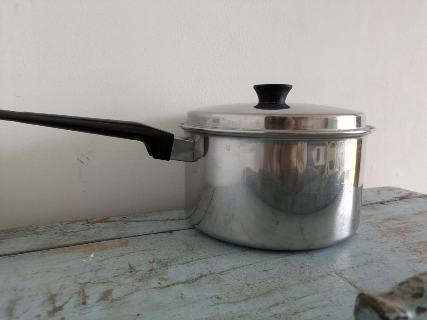 Vintage Retro Prestige Stainless Steel Cookware Stock Pot Saucepan w/lid Prop Vg