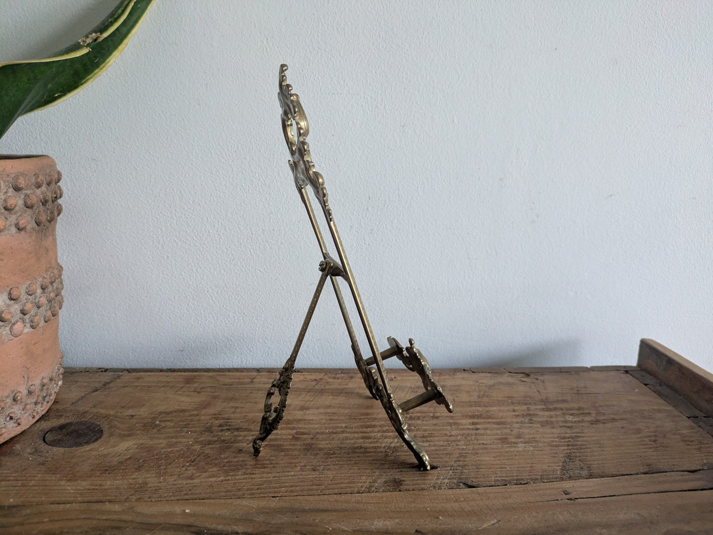 Decorative Brass Display Stand Easel Quality Heavy Brass Frame Ornate Rococo Vtg