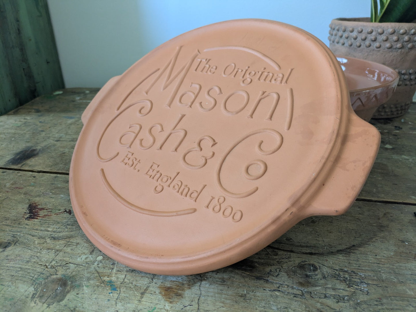 Large Mason Cash Terracotta Bread Baking Bowl Incl Lid Kitchen Cooking Mixing