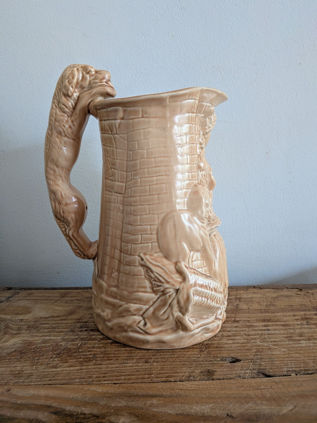 Vintage Burleigh Ware "Old Feeding Time" Water Jug. Large  c.1930's Vgc Prop Old