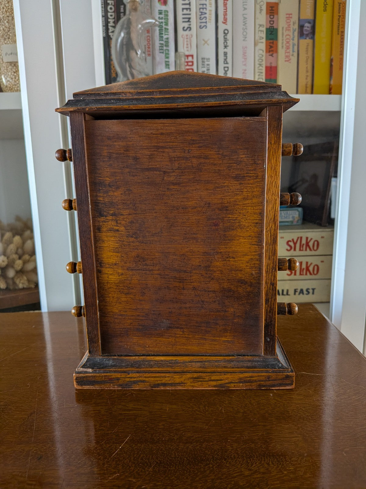 Antique Edwardian Wooden Perpetual Calendar c.1900 Oak Vgc Desk Working Office