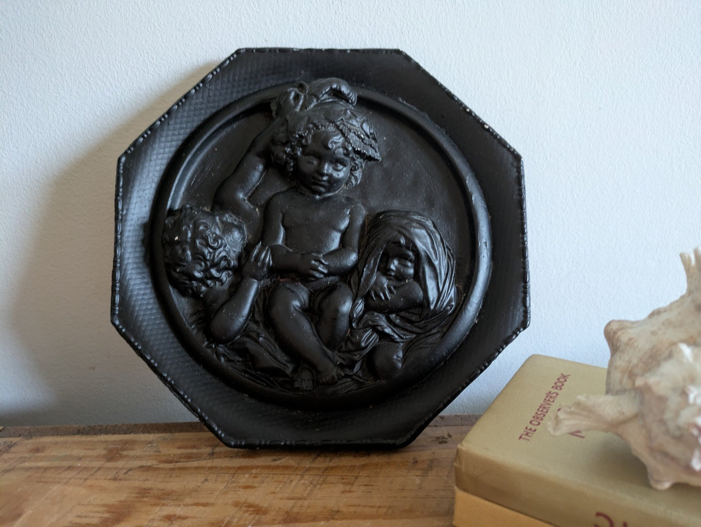 Edward William Wyon Plaster Wall Relief Plaque Marble Cherubs Calmady Children