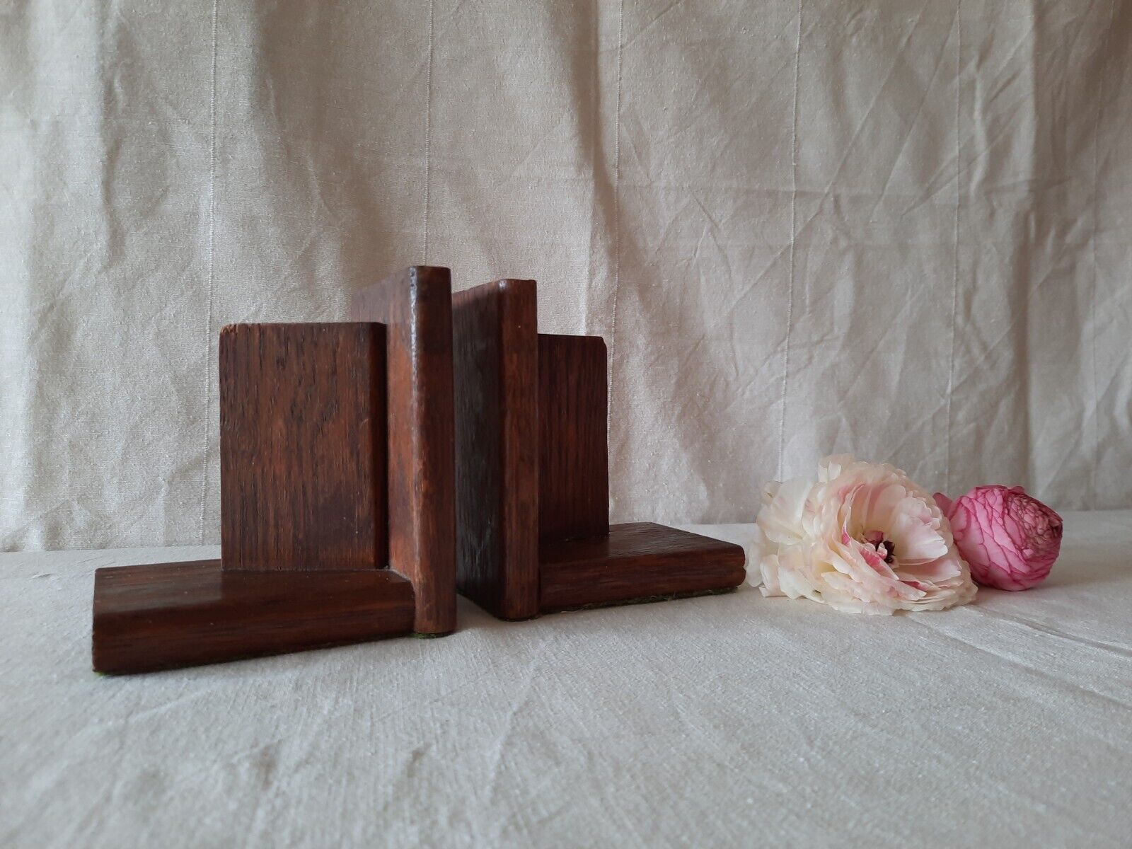 Stunning Original Oak Art Deco Antique Bookends Book design vintage pair old vtg