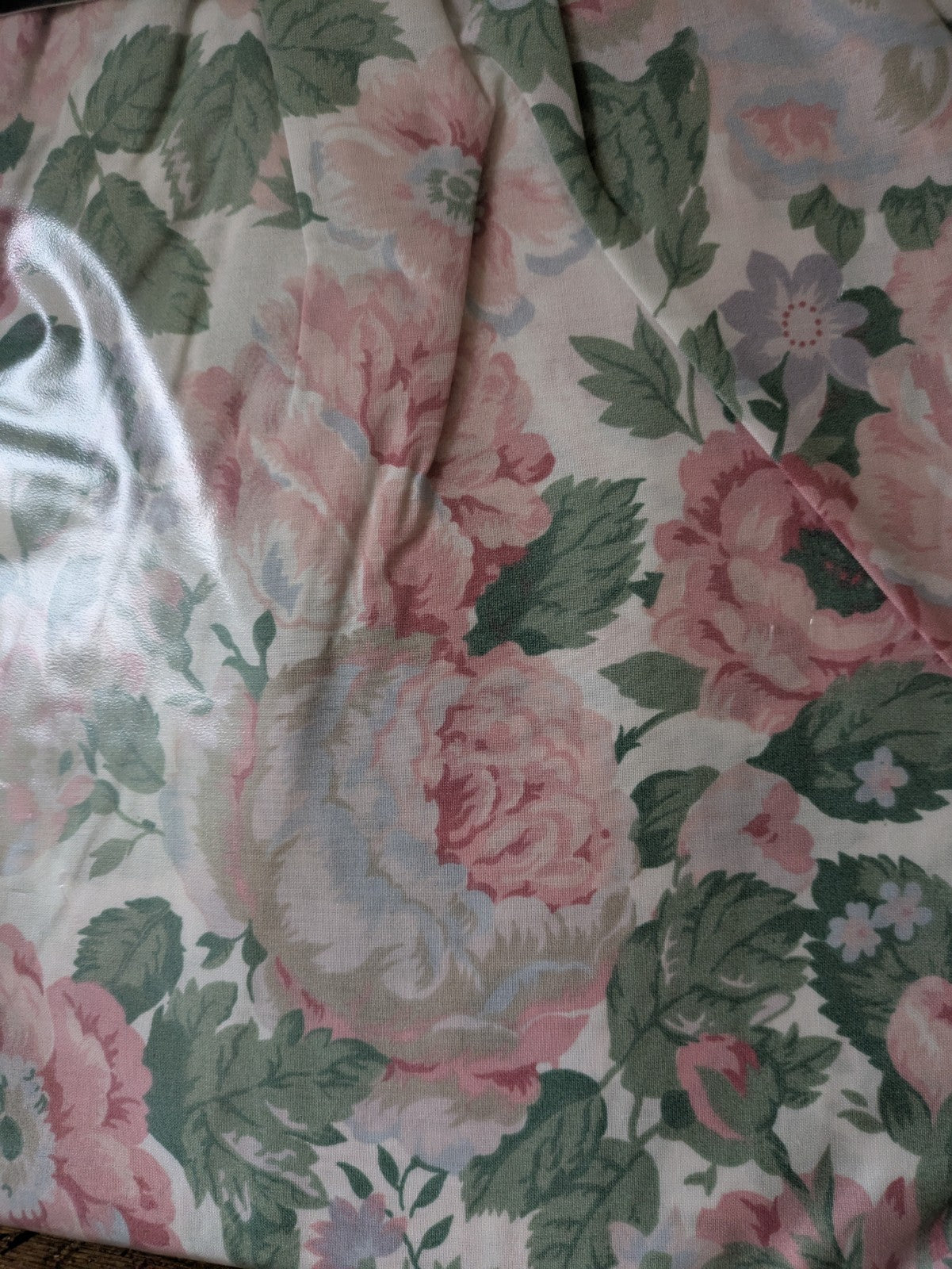 Vintage Dorma Premier Croscill English Rose Ruched Double Valance Sheet BNWT 