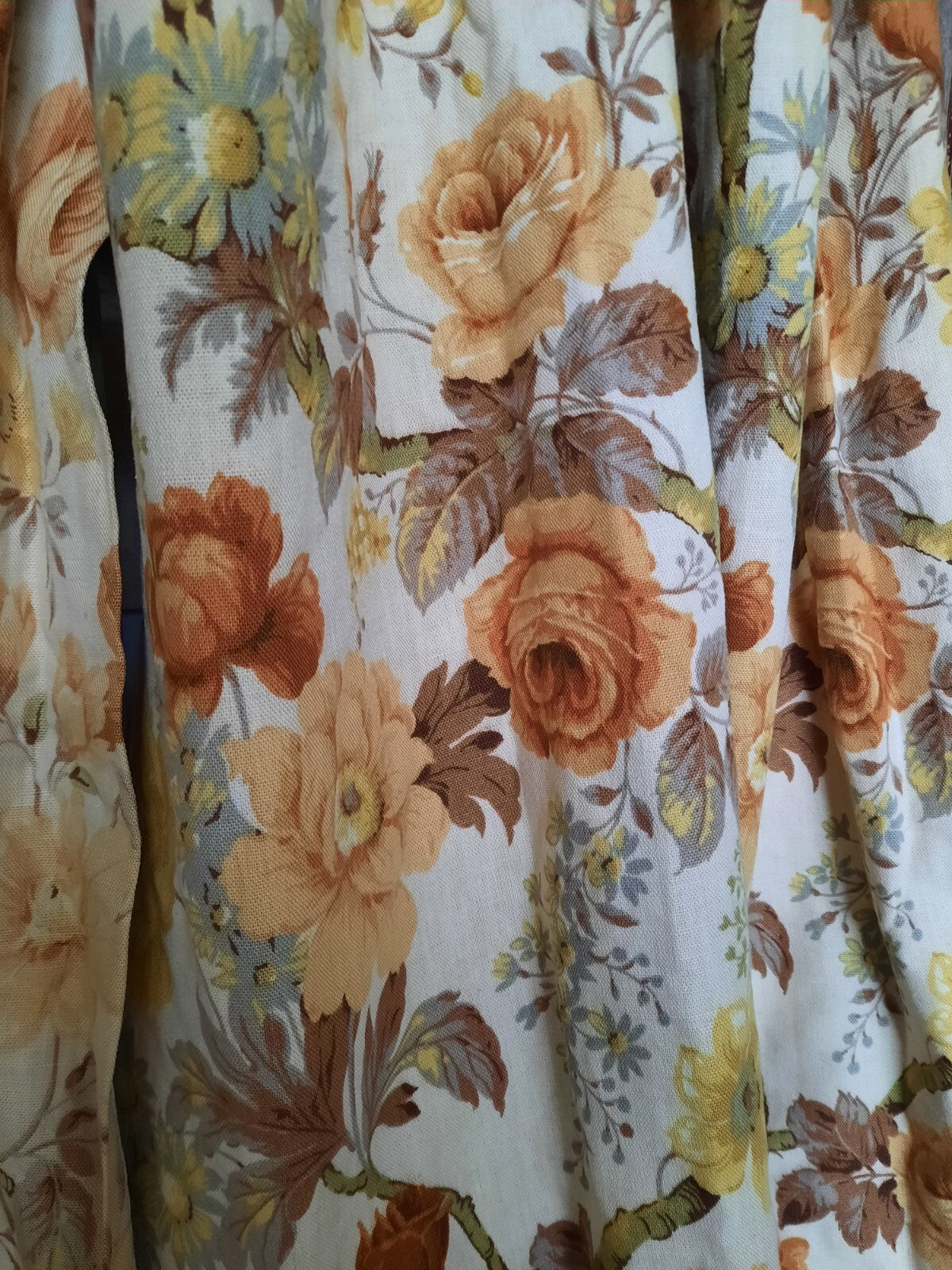 Vintage SANDERSON yellow rose Floral Curtains Shabby Chic W102cm D110cm fabric