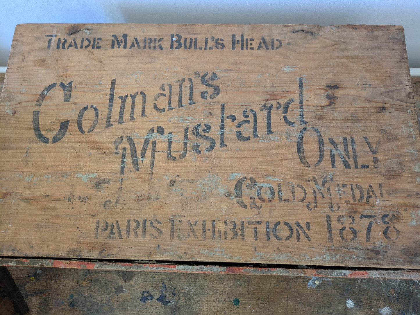 Rare Antique Colman's Mustard Crate 1890 Box Advertising Packaging Vintage Prop