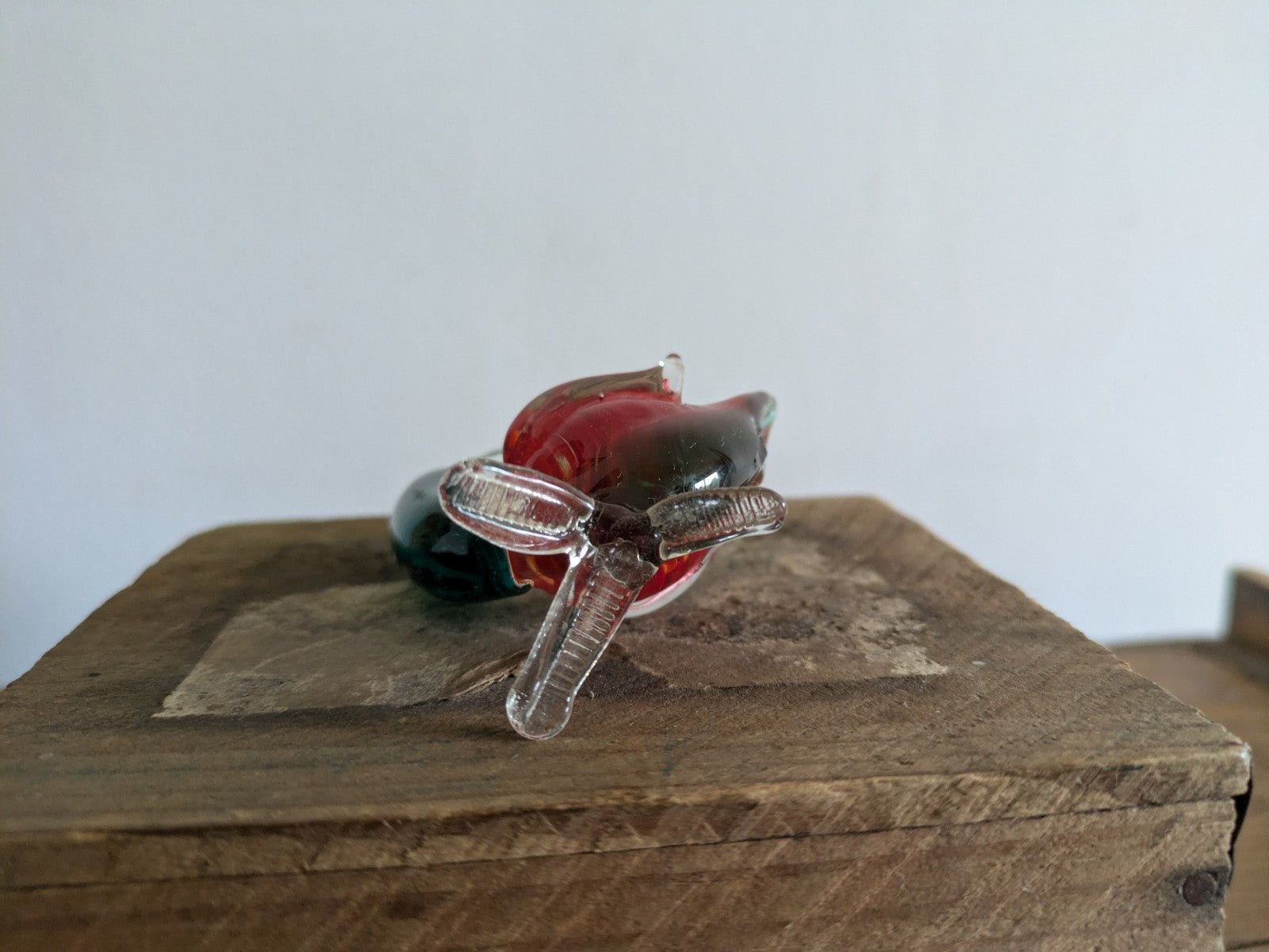 Lampwork Hand Blown Miniature Glass Blue Figurine Duck Swan Geese Bird Vtg Retro