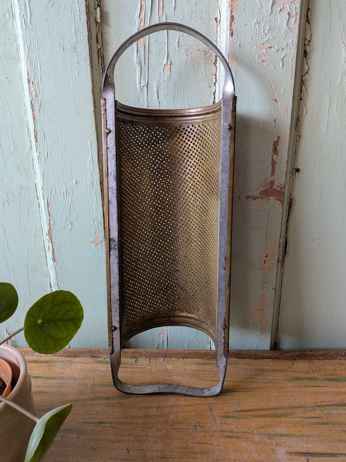 Antique Vintage German Brass Cheese Grater Stamped GRM C1920 Rare Kitchenalia 