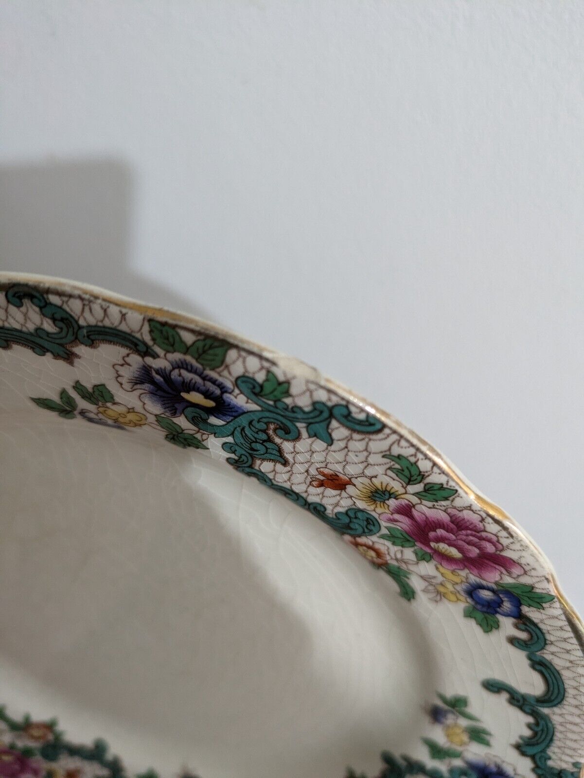 3x Antique English Royal Cauldon Pottery "Victoria" Plates Booths Floradora Mix