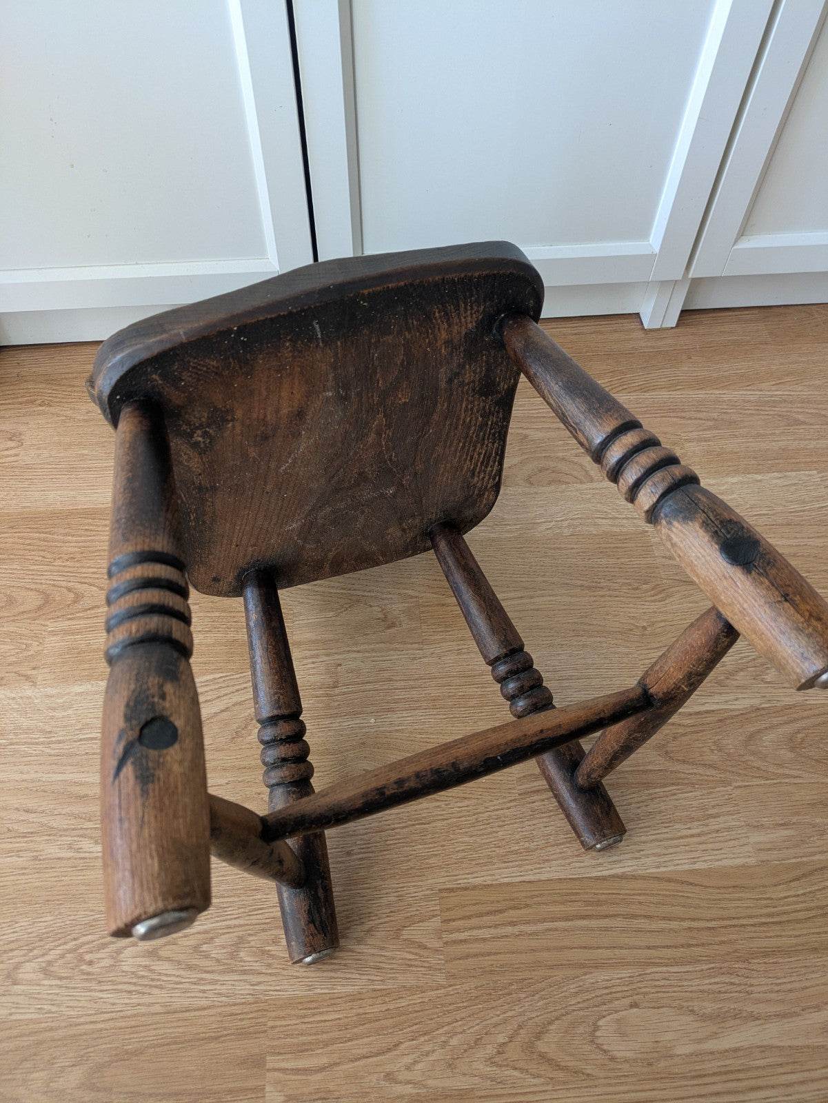 Antique Lyreback Elm childs Arts And Crafts Fiddle Back Chair VTG Original Prop 