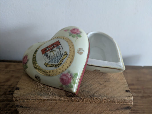 Souvenir Heart Shaped Trinket Pot Shanklin Isle Of Wight Gift Valentines Jewelle