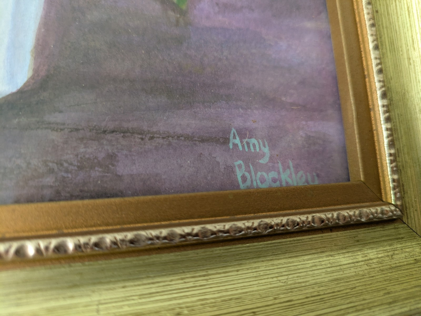 Vintage Still Life Painting Flowers Acrylic Amy blockley Signed Glazed Framed Vg