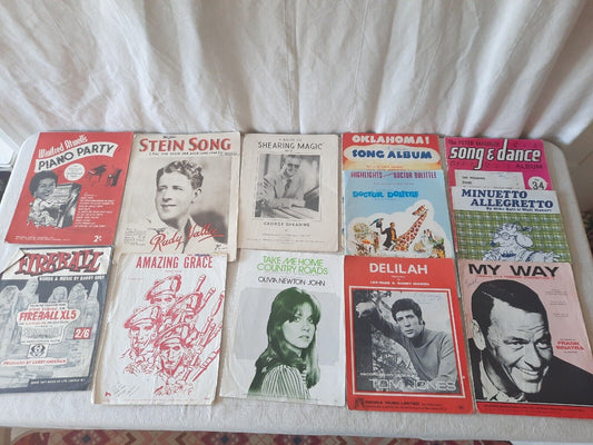 Vintage Lot Piano Sheet Music Manuscript Classic Paper Retro Mixed Rare Antique.