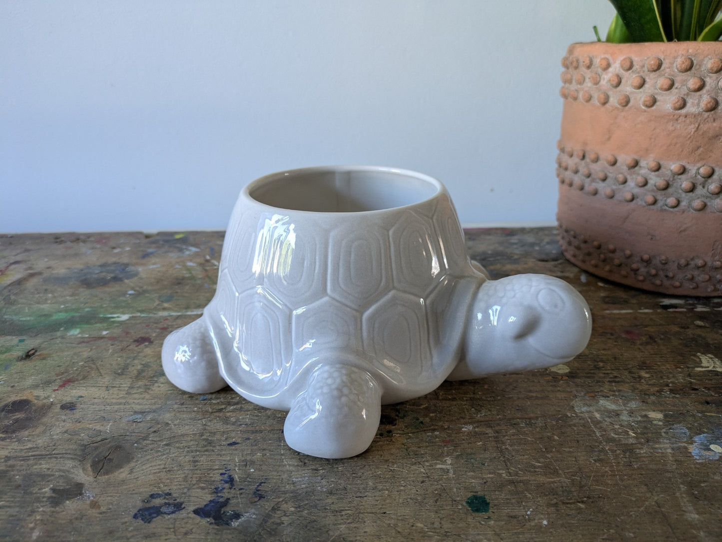 VINTAGE TORTOISE ST MICHAEL MARKS & SPENCER FUN PLANTER PLANT POT MADE ITALY VGC