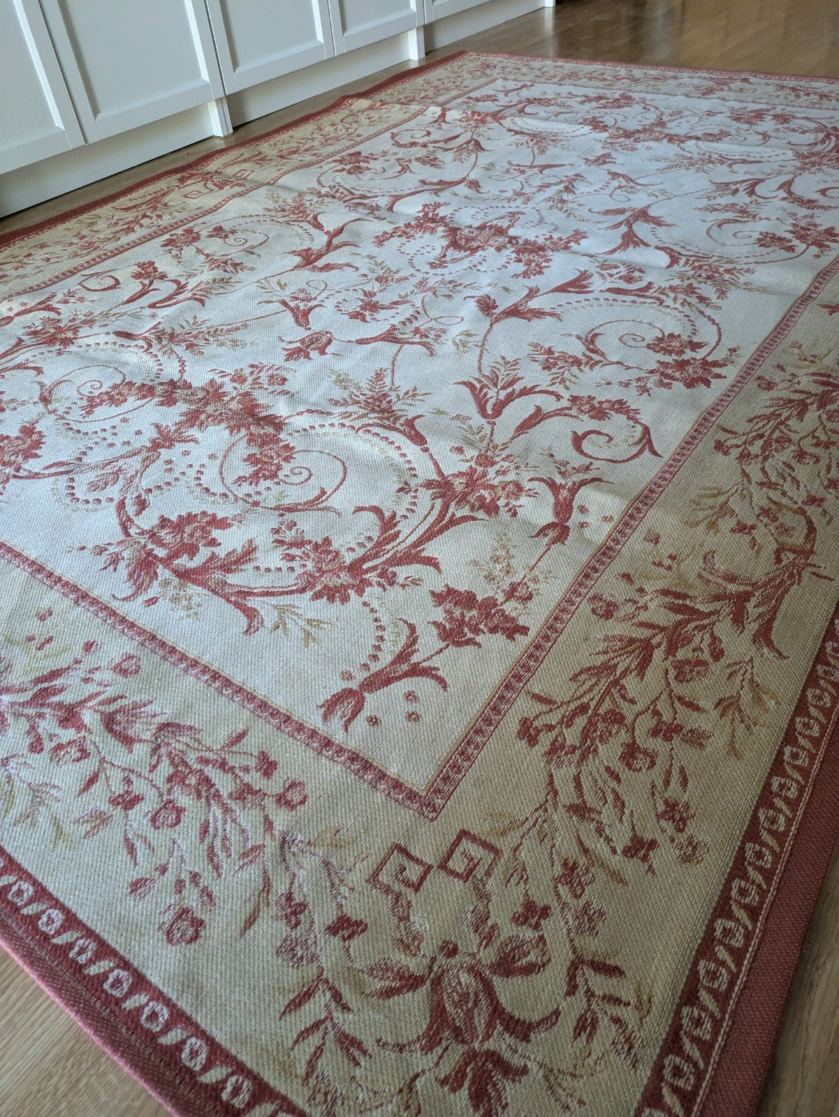 Laura Ashley Malmaison Rug Cream Red Vintage Traditional (234x165cm) Terracotta 