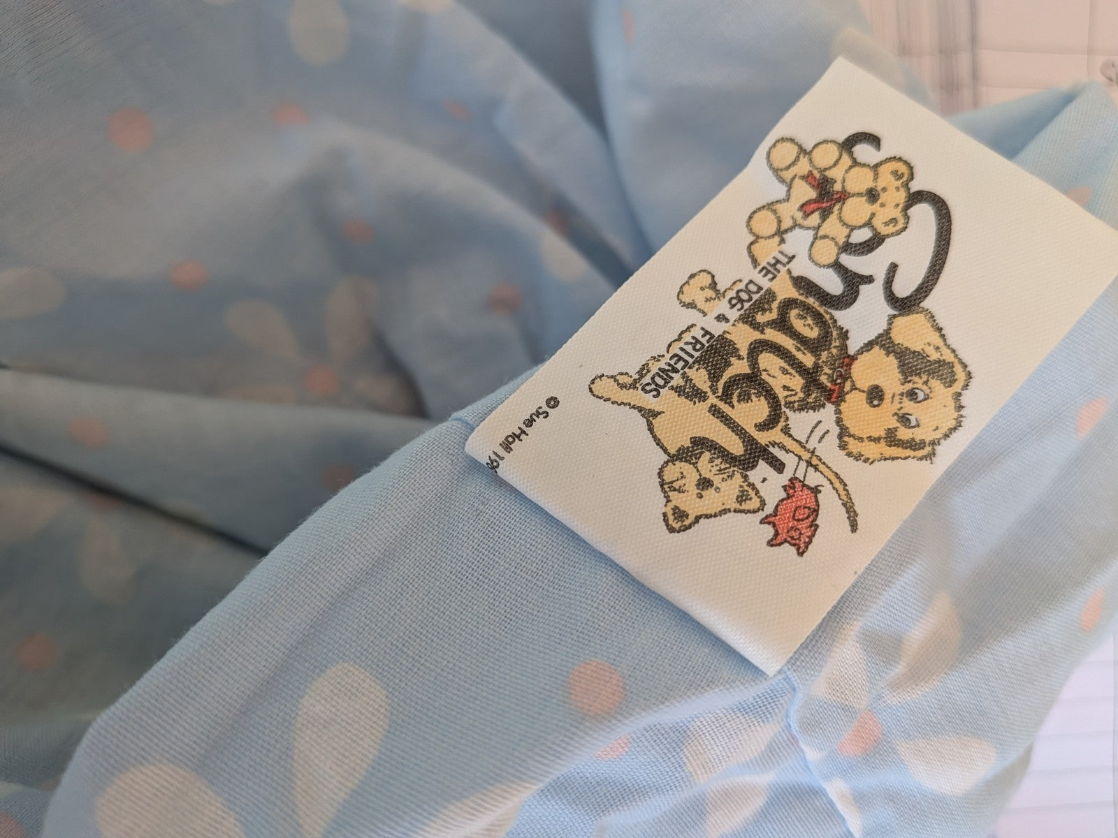 Snatch Dog Duvet Cover Pillowcase Vintage 90s Sue Hall Fabric Set Sheet Blue