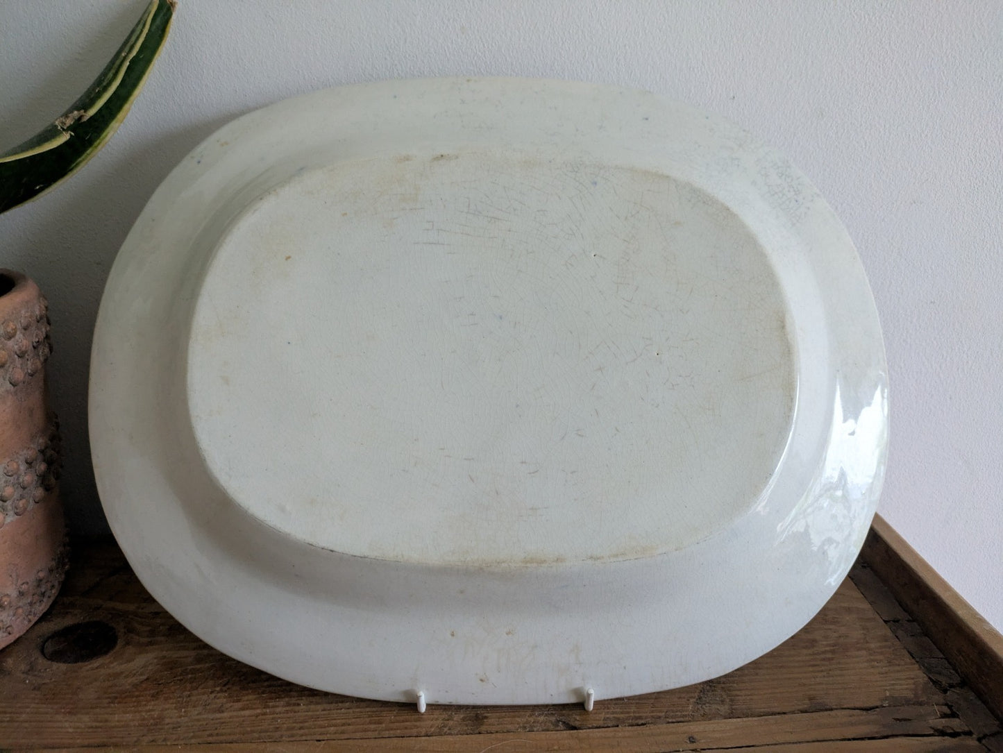 Asiatic Blue & White Vintage Victorian Antique Pheasant Serve Meat Plate Platter