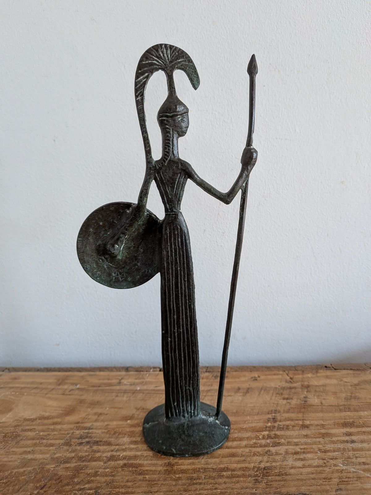 Athena Minerva Greek Roman Goddess Real Bronze Metal Art Statue Sculpture Shield