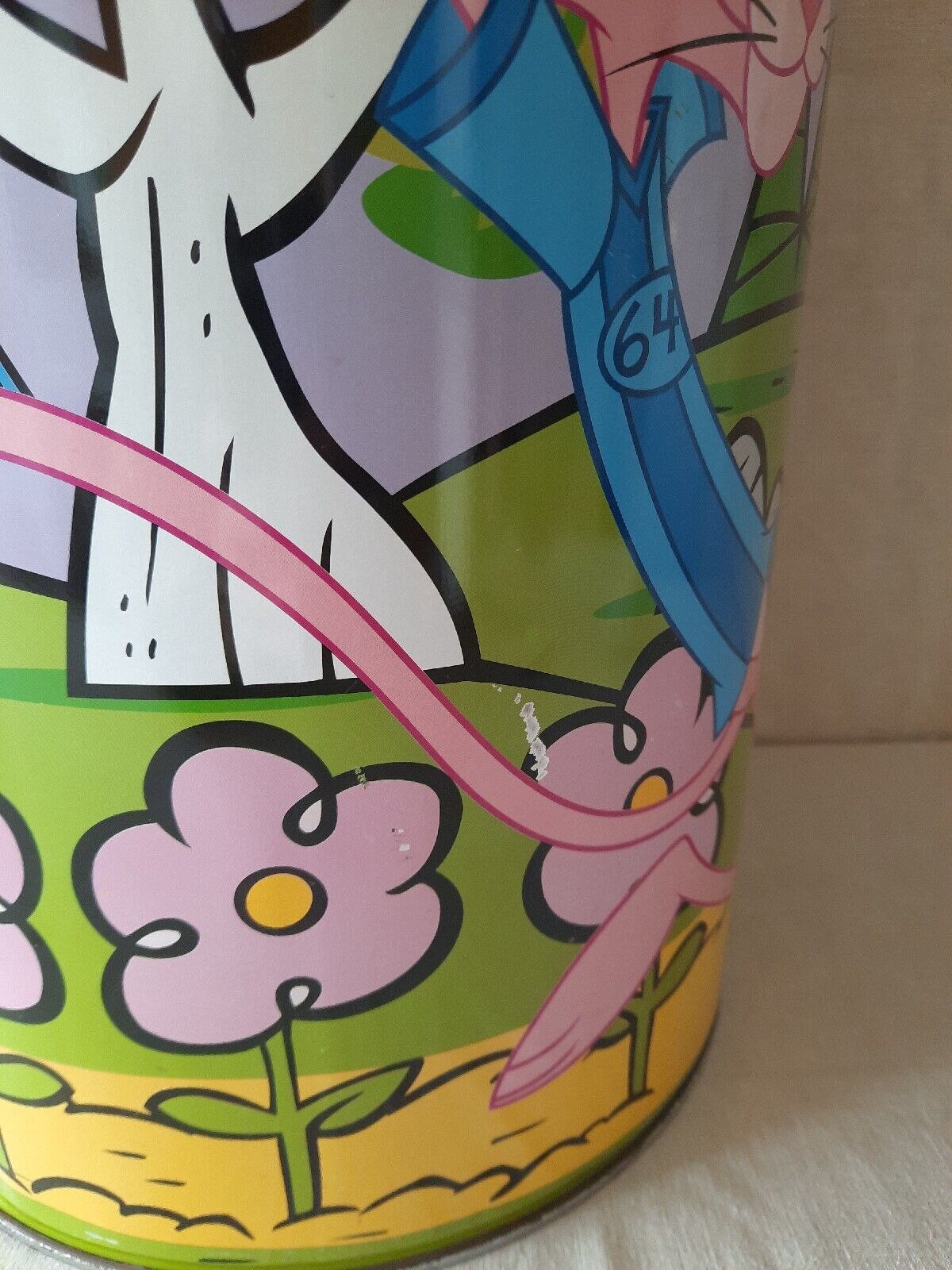rare vintage Pink Panther Mivat Italy metal storage bin with lid 70’s Barrel toy