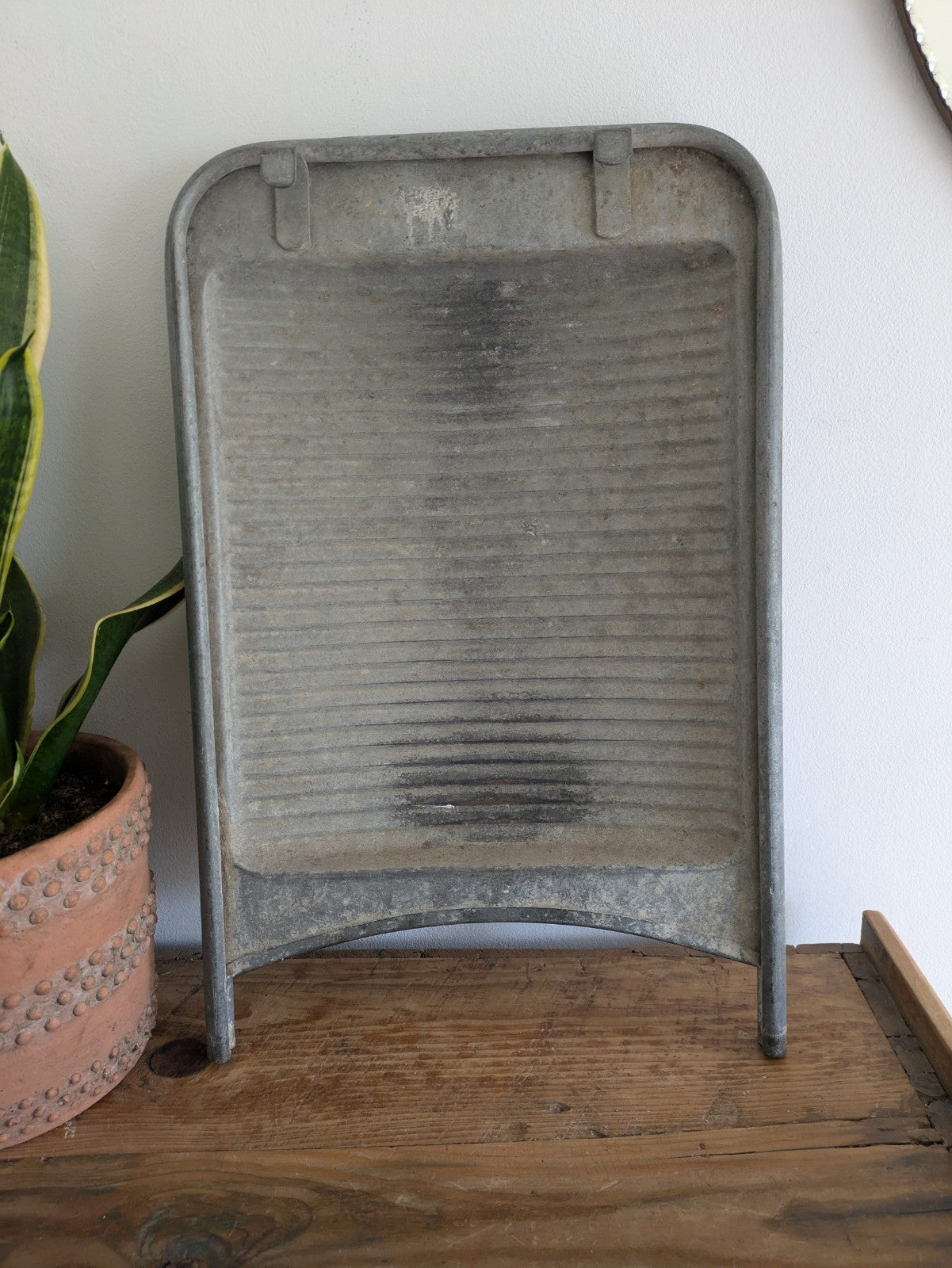 Antique Vintage Washboard Zinc Metal Galvanized Props Washing Laundry Decor Vgc