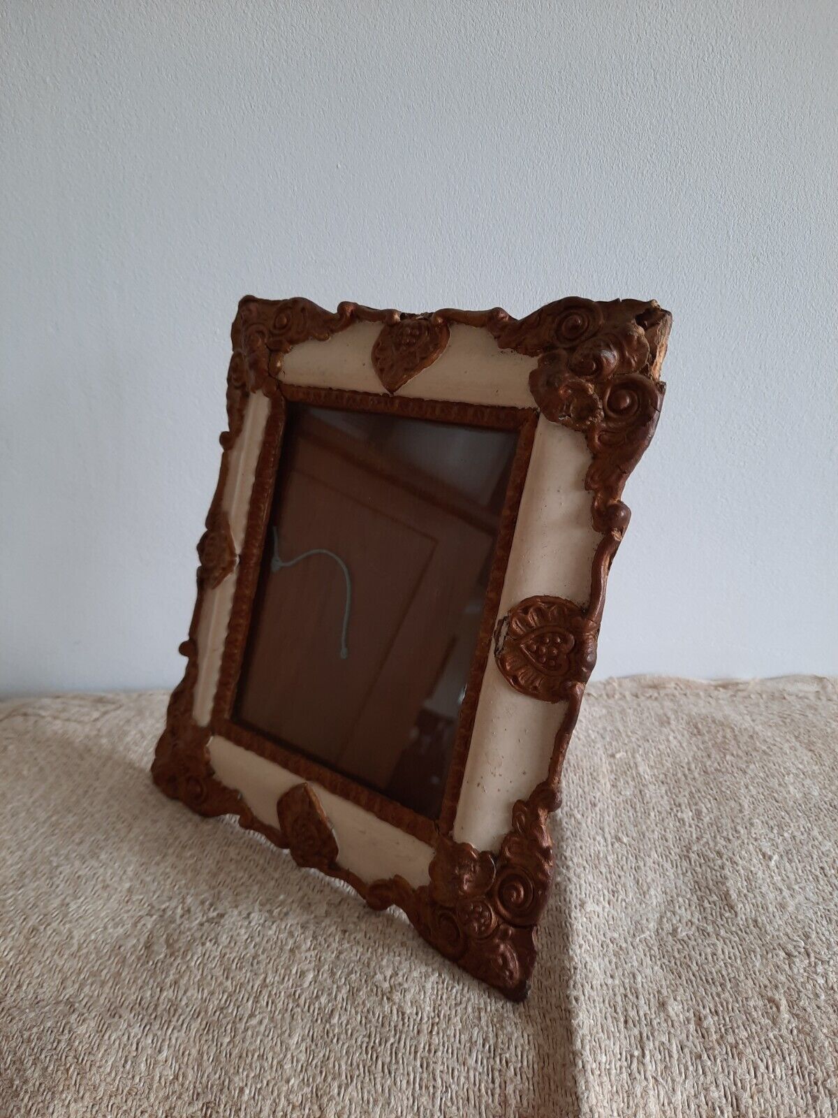 Baroque Rococo Ornate Antique Vintage Picture Frame glass free standing gilt old