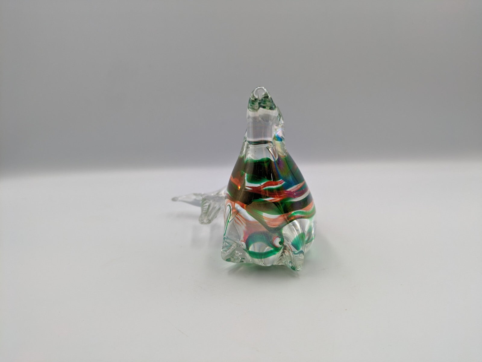 Murano Multi Colour Iridescent Art Glass Seal Paperweight Seal figure ornament