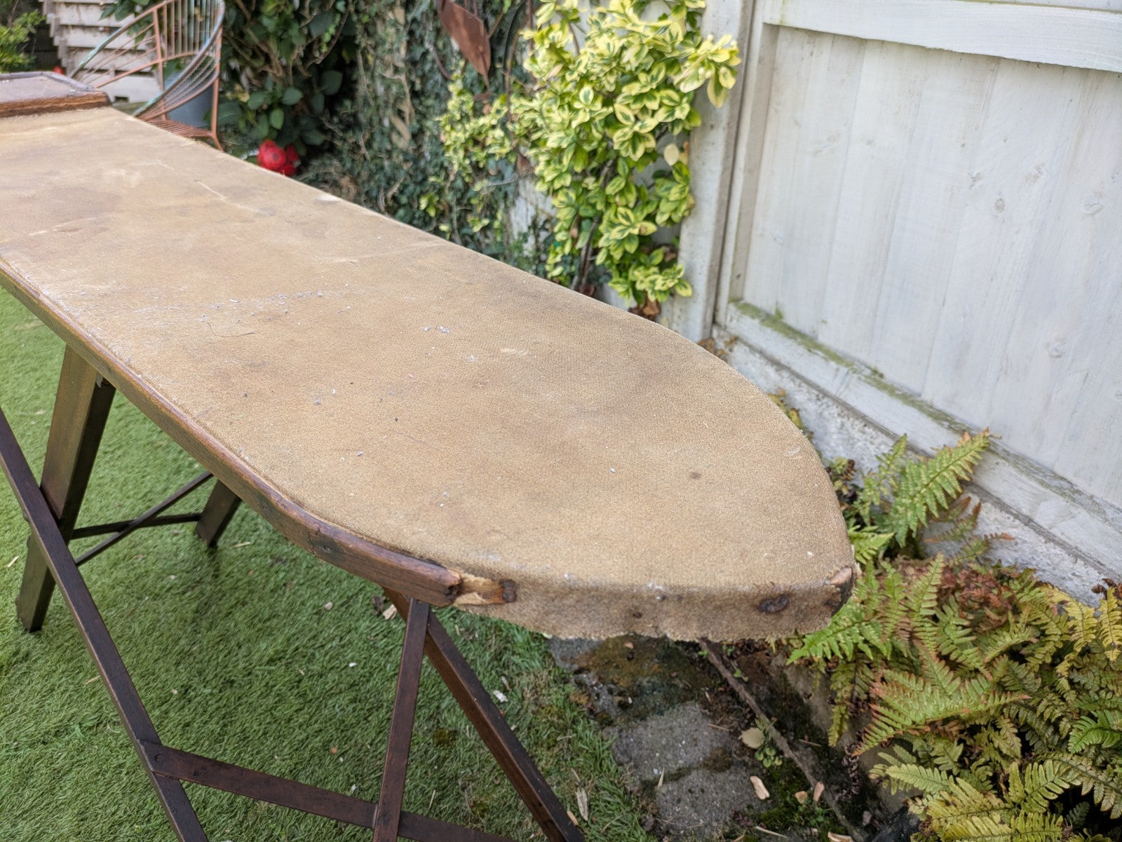 Antique Wooden Vintage Ironing Board Retro Prop TV Film Laundry Washing Iron Old