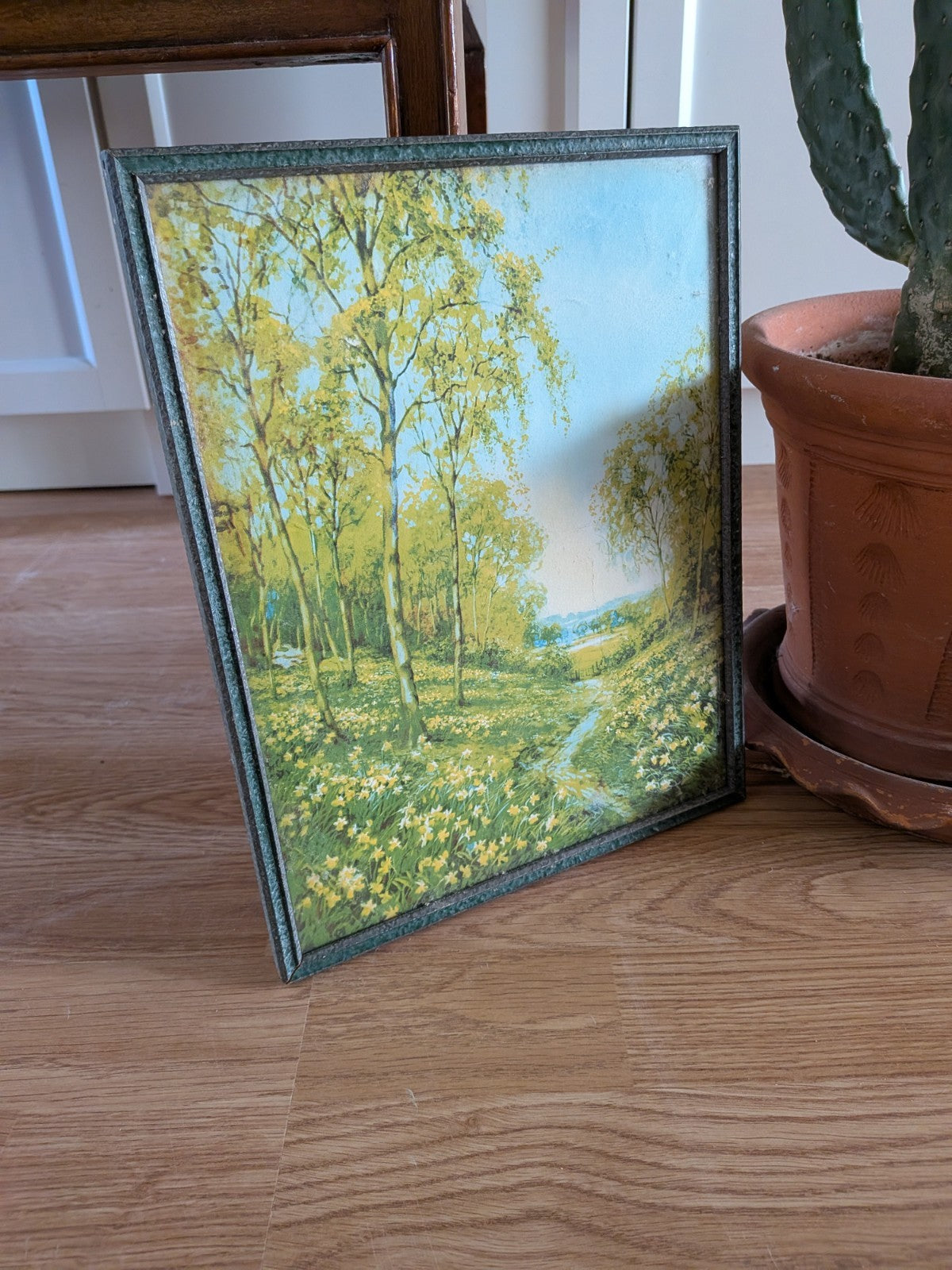 Framed Print Meadow Trees Countryside Vintage Antique 1920/30s Early Picture Art
