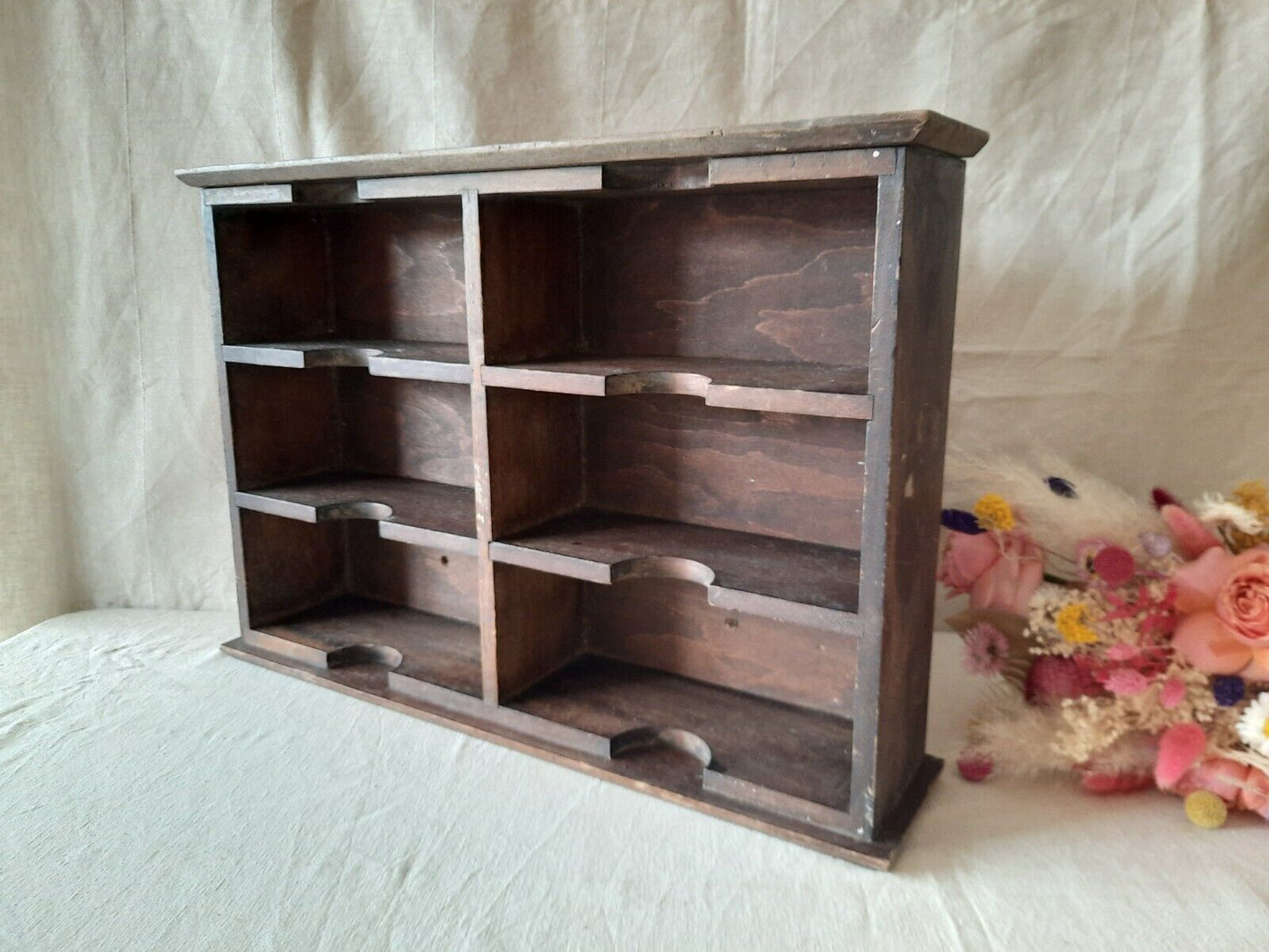 Vintage Haberdashery Pigeon holes Shelving wall shelf table top office hotel key