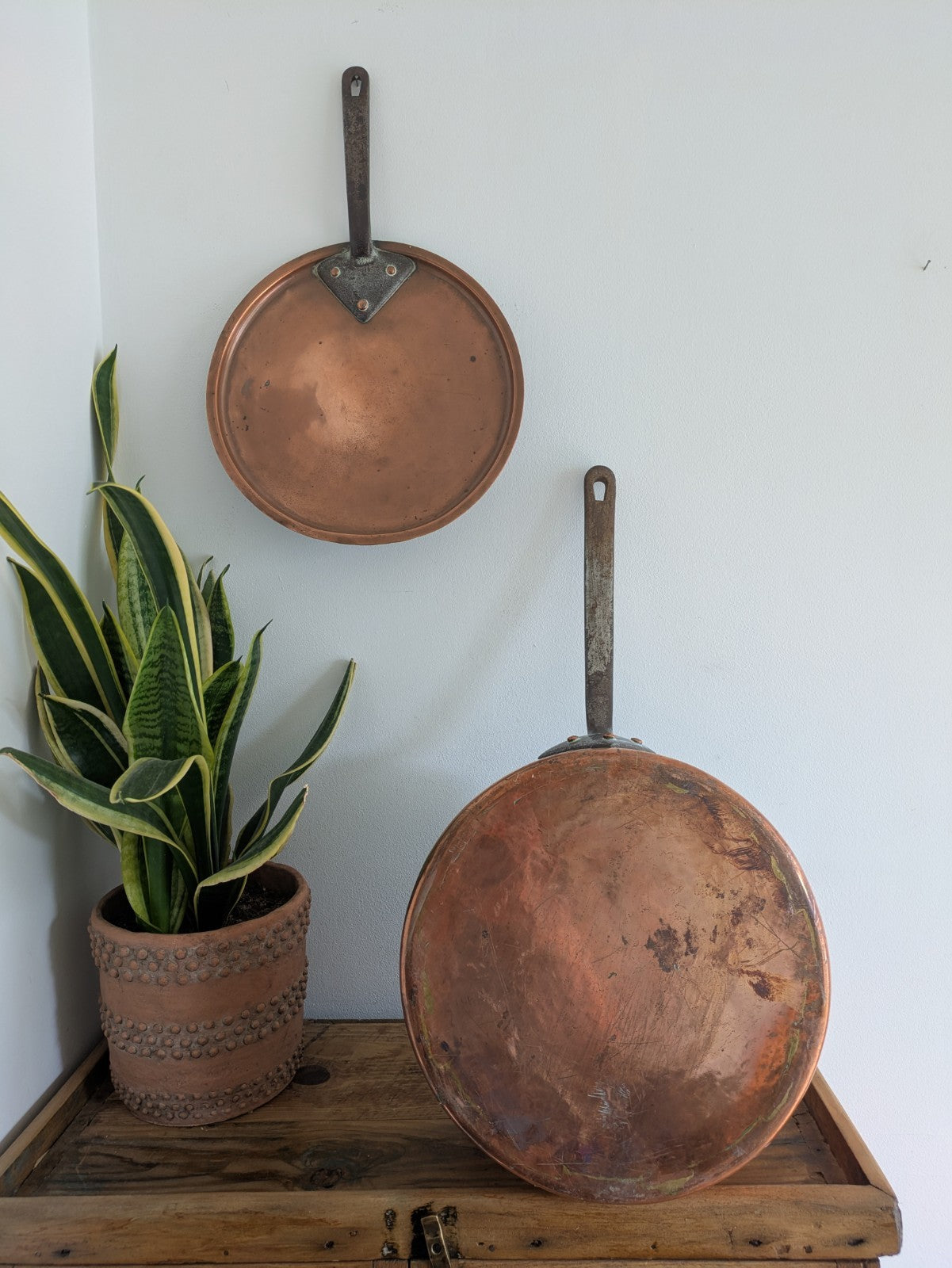 X Large Antique Georgian Copper Sauce Pan 6.9kg 32D 18.7H XL Huge Chef Cooking