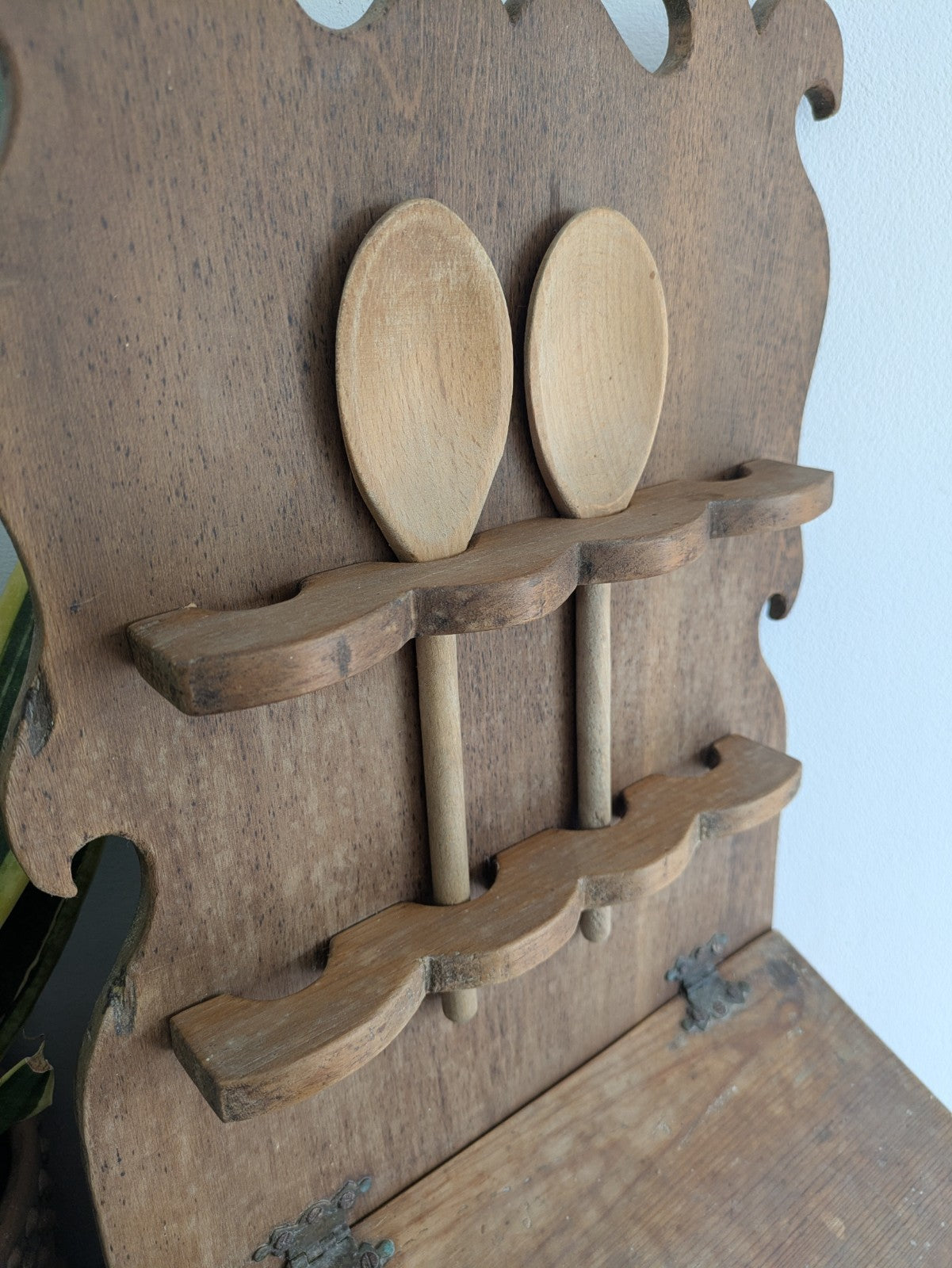 Antique Pine Spoon Rack Kitchen Rack 19th Century Rustic Kitchen Wall Candle Box