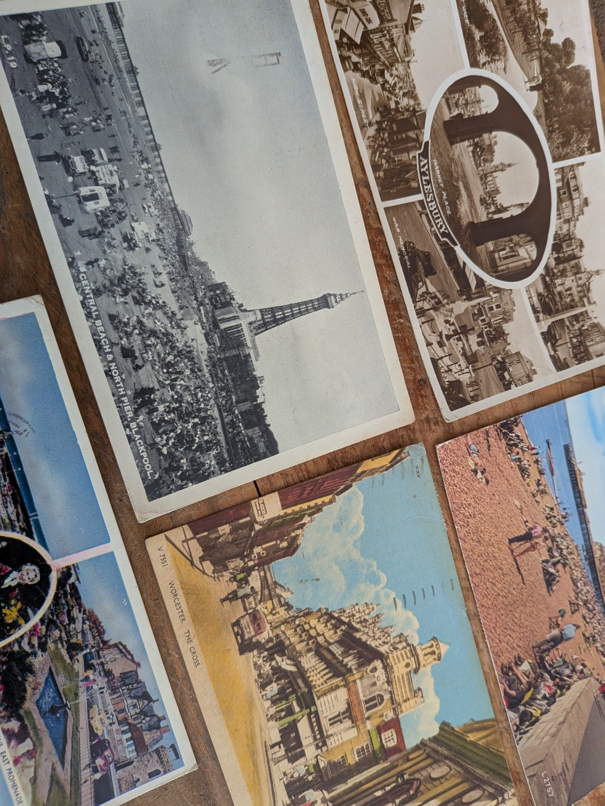 5x BLACKPOOL Vtg Vintage Rhyl Worcester Aylesbury Multi View Postcards 50s Stamp