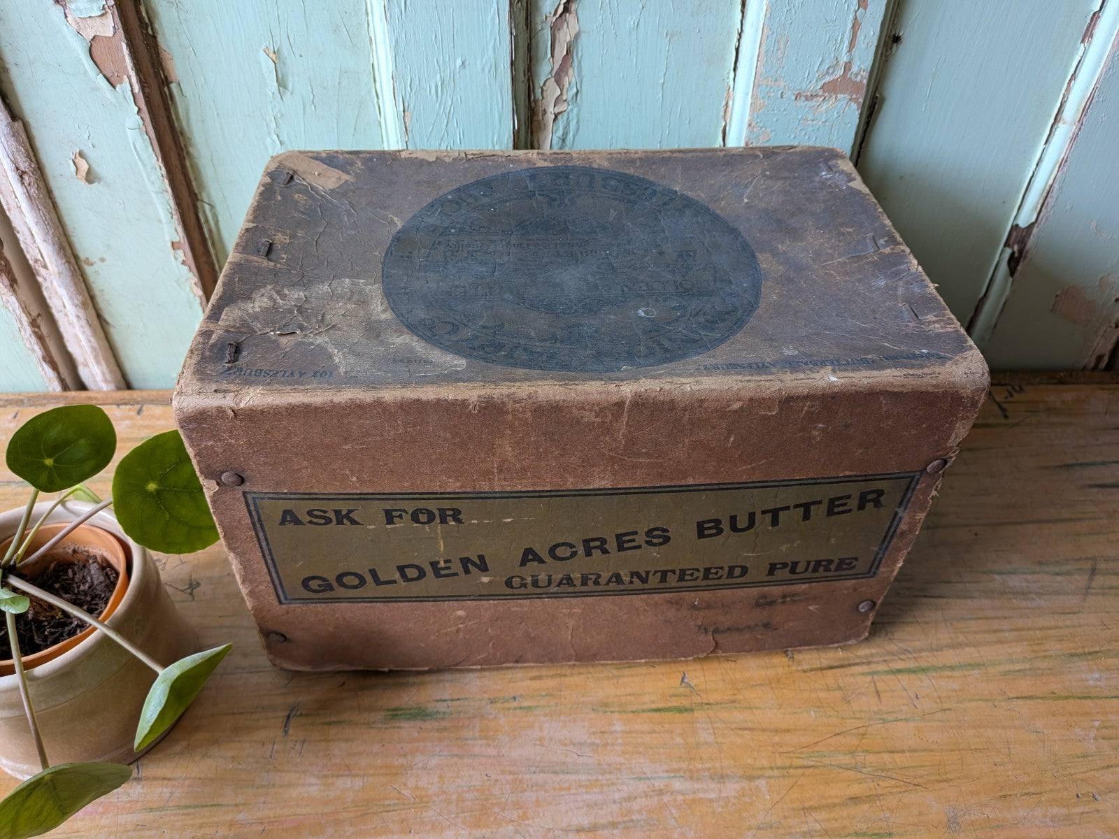 Dominion Dairy Co Ltd pre 1935 Golden Acres Butter Box Vintage Butter Box Advert