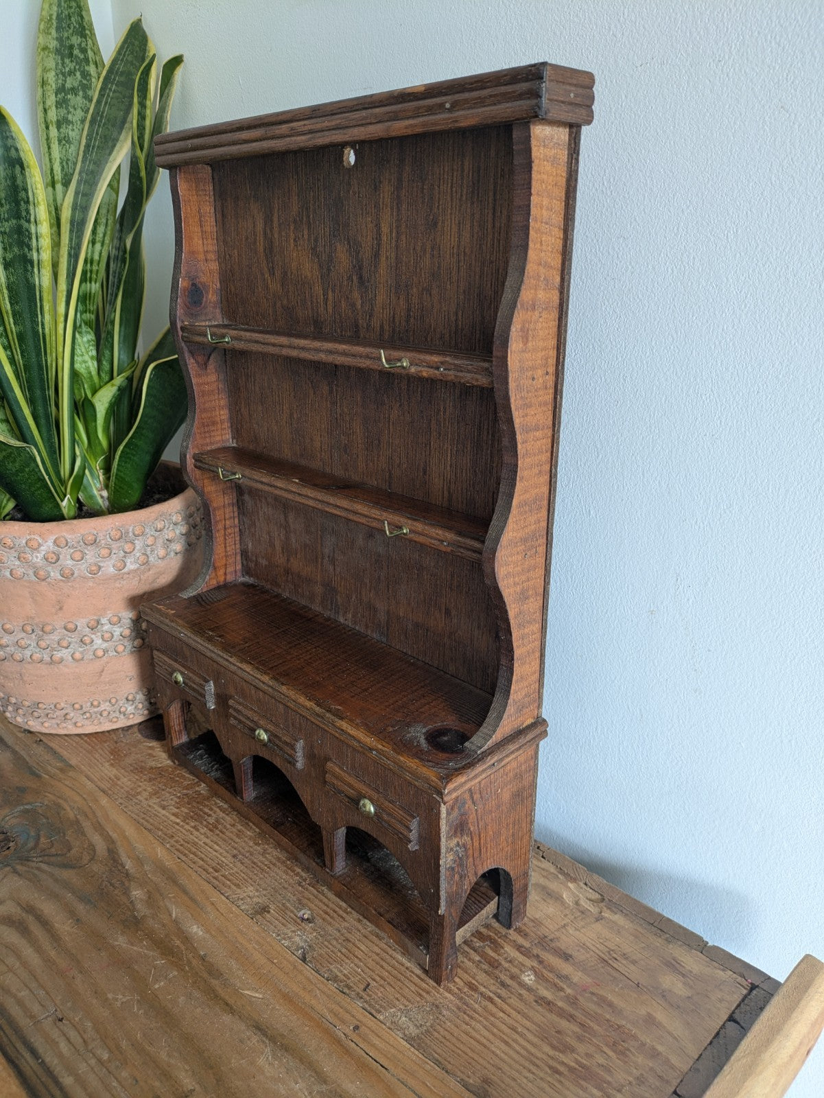 Antique Style Salesman Sample Apprentice Dolls Miniature Welsh Dresser Cabinet