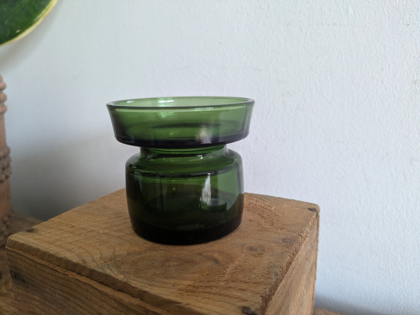 JENS QUISTGAARD Dansk Designs Green Glass Candle Holder 6.4cm High Vintage Retro