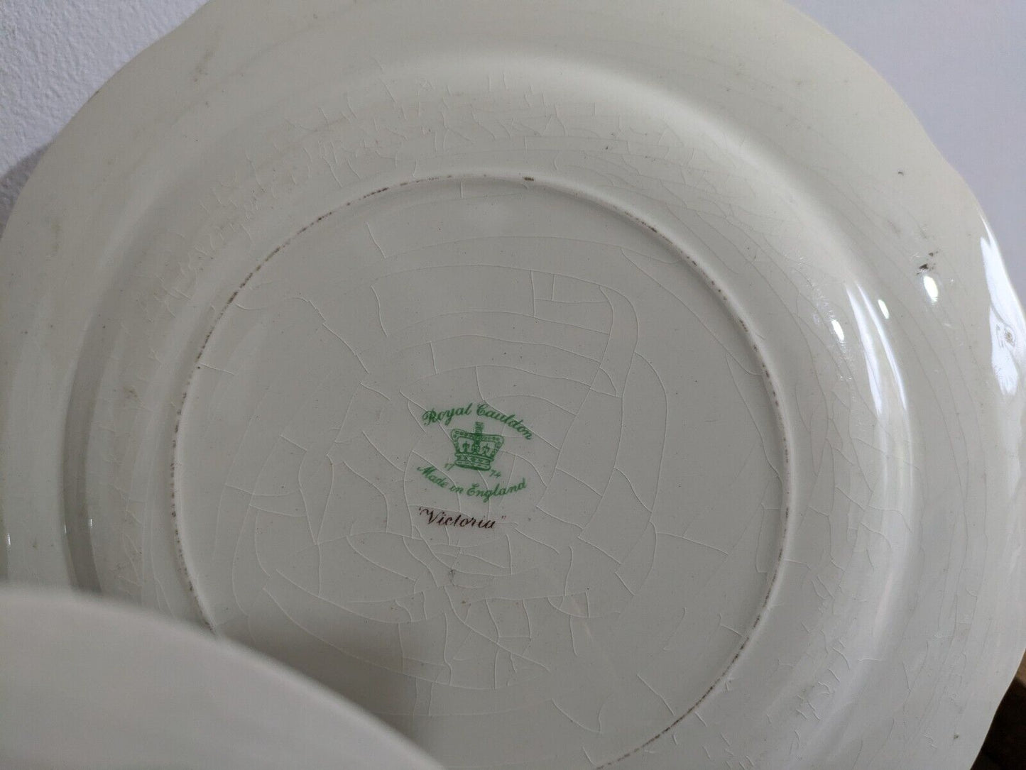 3x Antique English Royal Cauldon Pottery "Victoria" Plates Booths Floradora Mix